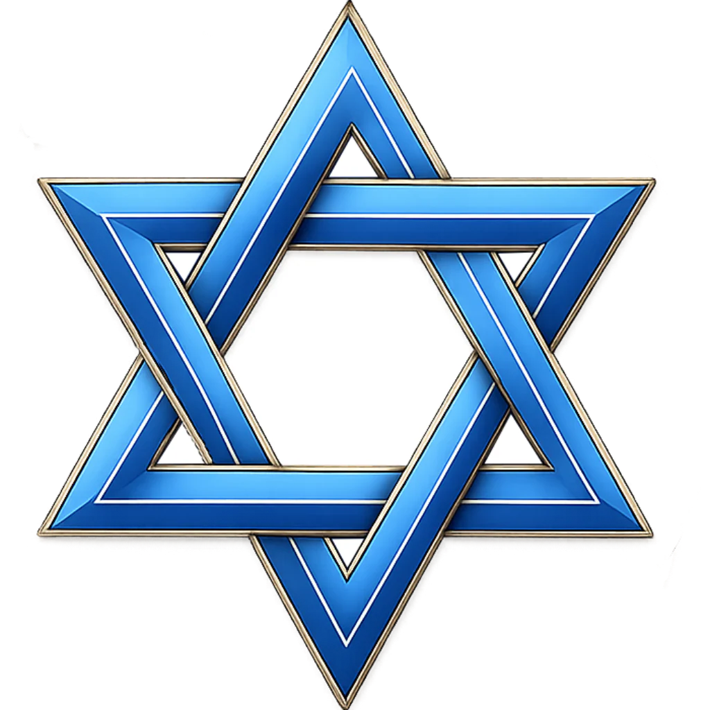 Star of David Blue Transparent with Fully Transparent Medallion for Bo ...