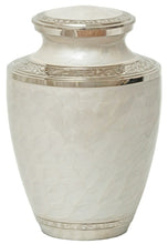 Load image into Gallery viewer, Large/Adult 200 Cubic Inches Mother of Pearl Silver Brass Funeral Cremation Urn
