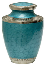 Load image into Gallery viewer, Large/Adult 200 Cubic Inches Mother of Pearl Aqua Cremation Urn for Ashes
