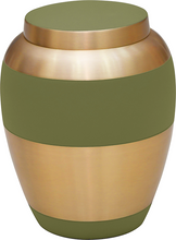 Load image into Gallery viewer, Large/Adult 200 Cubic Inches Luxa Sage Brass Cremation Urn for Ashes
