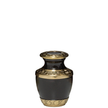 Load image into Gallery viewer, Small/Keepsake 3 Cubic Inches Mocha Brown Brass Funeral Cremation Urn for Ashes
