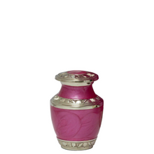 Load image into Gallery viewer, Small/Keepsake 3 Cubic Inches Mother of Pearl Pink Miniature Cremation Urn for Ashes
