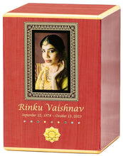 Load image into Gallery viewer, Large/Adult 210 Cubic Inches Red Box Wood Cremation Urn for Ashes
