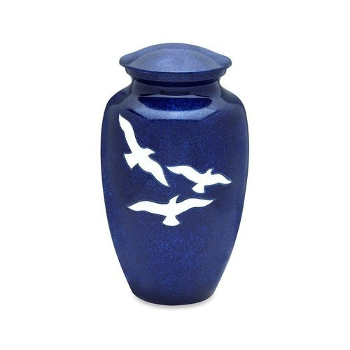 Large/Adult 210 Cubic Inches Blue Birds Funeral Cremation Urn for Ashes