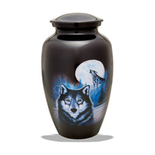 Load image into Gallery viewer, Full Moon Wolf 210 Cubic Inches Large/Adult Funeral Cremation Urn for  Ashes
