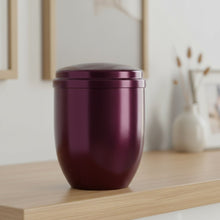 Load image into Gallery viewer, Large/Adult 230 Cubic Inches Burgundy Metal Funeral Cremation Urn for Ashes
