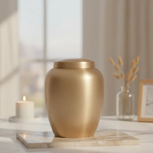 Load image into Gallery viewer, Large/Adult 200 Cubic Inches Clarity Gold Brass Cremation Urn for Ashes
