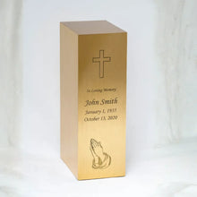 Load image into Gallery viewer, 210 Cubic Inches Sheet Bronze Niche Cremation Urn for Ashes
