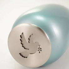 Load image into Gallery viewer, At Peace Memorials Large/Adult 200 Cubic Inches Riverfall Scatter Classic Dove Blue Frost Cremation Urn
