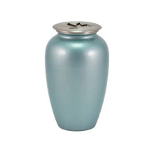 Load image into Gallery viewer, At Peace Memorials Large/Adult 200 Cubic Inches Riverfall Scatter Classic Dove Blue Frost Cremation Urn
