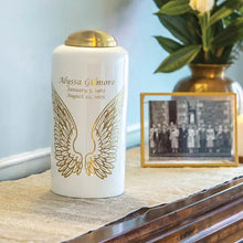 Load image into Gallery viewer, At Peace Memorials Large/Adult 230 Cubic Inches Eternal Essence Angel Wings Pearl Cremation Urn
