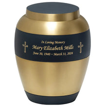 Load image into Gallery viewer, Large/Adult 200 Cubic Inches Luxa Stone Brass Cremation Urn for Ashes
