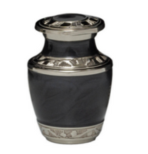 Load image into Gallery viewer, Small/Keepsake 3 Cubic Inches Mother of Pearl Black Brass Funeral Cremation Urn
