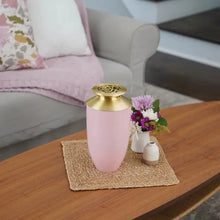 Load image into Gallery viewer, At Peace Memorials Large/Adult 200 Cubic Inches Riverfall Scatter Monterey Rose Blush Cremation Urn
