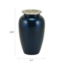 Load image into Gallery viewer, At Peace Memorials Large/Adult 200 Cubic Inches Riverfall Scatter Classic Flag Midnight Blue Cremation Urn
