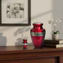 Load image into Gallery viewer, At Peace Memorials Tranquility Red Urn for Ashes SET
