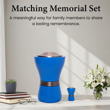 Load image into Gallery viewer, At Peace Memorials Canopic/Blessing Blue Urn for Ashes SET
