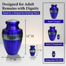Load image into Gallery viewer, At Peace Memorials Tranquility Tropical Blue Adult Urn for Ashes
