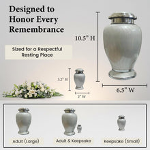 Load image into Gallery viewer, At Peace Memorials Hotep Ivory Urn for Ashes SET
