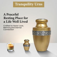 Load image into Gallery viewer, At Peace Memorials Tranquility Gold Keepsake Urn for Ashes

