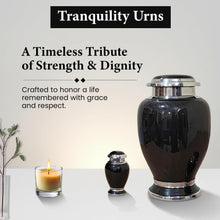 Load image into Gallery viewer, At Peace Memorials Hotep Black Urn for Ashes SET
