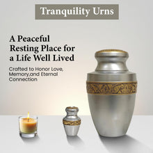 Load image into Gallery viewer, At Peace Memorials Tranquility Silver Keepsake Urn for Ashes
