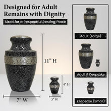 Load image into Gallery viewer, At Peace Memorials Tranquility Black Marble Adult Urn for Ashes
