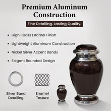 Load image into Gallery viewer, At Peace Memorials Hotep Brown Keepsake Urn for Ashes
