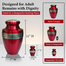 Load image into Gallery viewer, At Peace Memorials Tranquility Red Urn for Ashes SET
