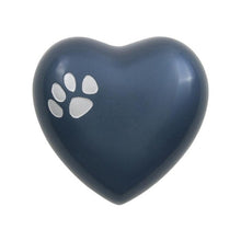 Load image into Gallery viewer, Small/Keepsake Blue Brass Quest Heart Funeral Cremation Urn, 3 cubic inches
