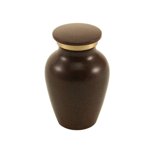 New, Solid Brass MAUS Earth Keepsake Funeral Cremation Urn, 5 Cubic Inches
