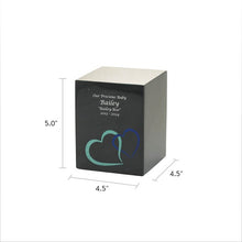 Load image into Gallery viewer, Monumental Memorials Hearts Blue Black, Extra Small Urn
