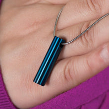 Load image into Gallery viewer, Stainless Steel Blue Cylinder and Chain Funeral Cremation Urn for Ashes
