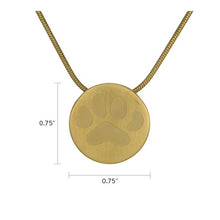 Load image into Gallery viewer, Stainless Steel Bronze Pendant w/Large Paw and Chain Cremation Urn for Ashes
