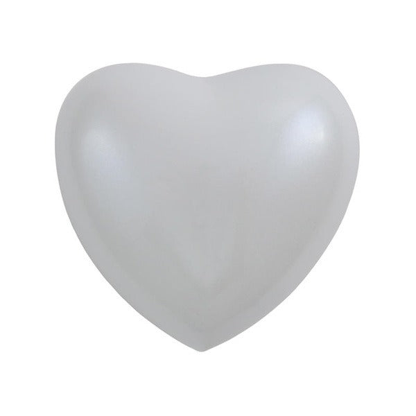 Heart Keepsake Brass White Funeral Cremation Urn for Ashes, 3 Cubic Inches