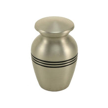 Load image into Gallery viewer, Solid Brass Classic Pewter Color Keepsake/Small Funeral Cremation Urn,5 Cubic In
