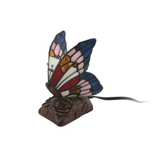 Load image into Gallery viewer, Multi-colored Blue Butterfly Corded Lamp Keepsake Funeral Cremation Urn for Ashes
