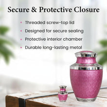 Load image into Gallery viewer, At Peace Memorials Cordoba Pink Urn for Ashes SET

