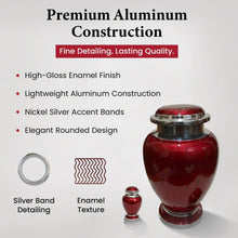 Load image into Gallery viewer, At Peace Memorials Hotep Red Urn for Ashes SET
