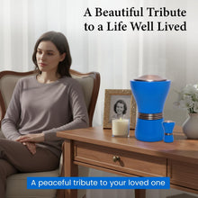 Load image into Gallery viewer, At Peace Memorials Canopic/Blessing Blue Urn for Ashes SET
