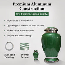 Load image into Gallery viewer, At Peace Memorials Hotep Green Keepsake Urn for Ashes
