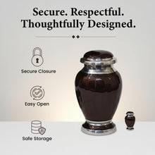 Load image into Gallery viewer, At Peace Memorials Hotep Brown Keepsake Urn for Ashes
