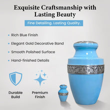 Load image into Gallery viewer, At Peace Memorials Tranquility Blue Keepsake Urn for Ashes
