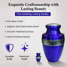 Load image into Gallery viewer, At Peace Memorials Tranquility Tropical Blue Keepsake Urn for Ashes
