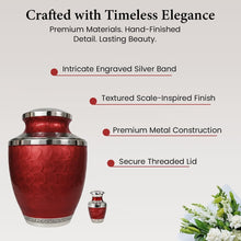 Load image into Gallery viewer, At Peace Memorials Cordoba Red Keepsake Urn for Ashes
