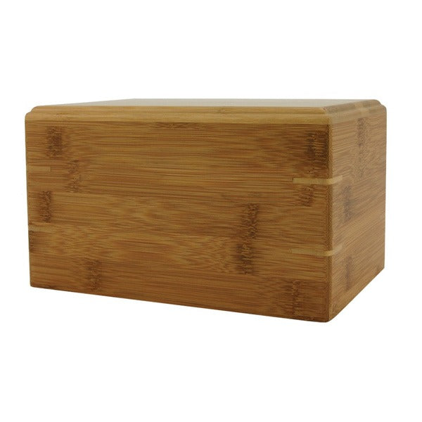 Large Bamboo Box Funeral Cremation Urn for Ashes, 125 Cubic Inches