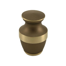 Load image into Gallery viewer, At Peace Memorials Lineas Rustic Bronze Mini Keepsake w/ Velvet Bag
