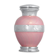 Load image into Gallery viewer, Small/Keepsake Protected Pink Infant Funeral Cremation Urn for Ashes
