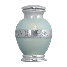 Load image into Gallery viewer, Small/Keepsake Protected Blue Infant Funeral Cremation Urn for Ashes
