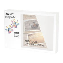 Load image into Gallery viewer, At Peace Memorials Shadowbox Remembrance Paw Prints Rainbow
